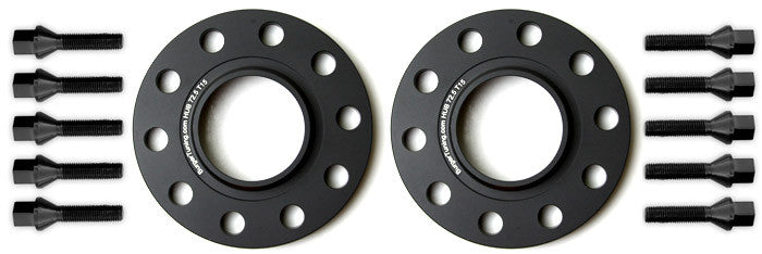 Mini Cooper R60 Countryman & R61 Paceman Wheel Spacers by BMS w/10 Black  Extended Wheel Bolts (Pair, 2 Wheels)