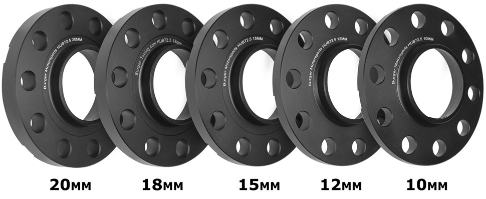 Mini Cooper R60 Countryman & R61 Paceman Wheel Spacers by BMS w/10 Black  Extended Wheel Bolts (Pair, 2 Wheels)