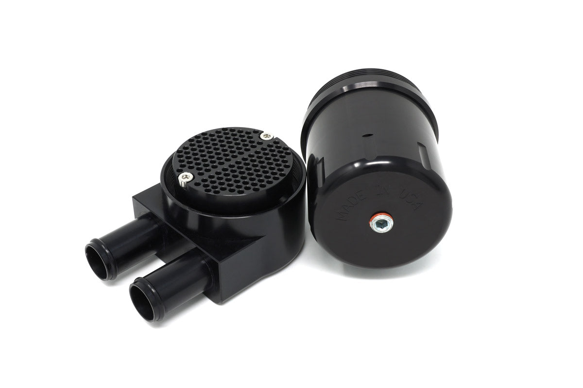 RAM oil catch can system retaining factory PCV functionality