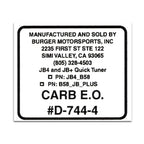 Replacement CARB Sticker - Burger Motorsports 
