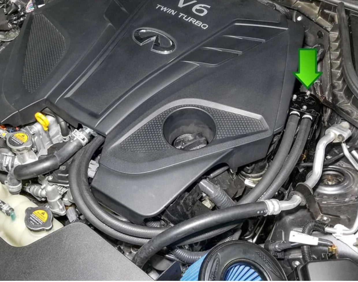 BMS Compact Double Baffle Oil Catch Can for 2016+ Infiniti Q50 / Q60 3.0T - Burger Motorsports 