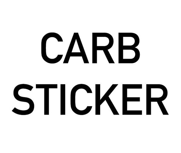 Replacement CARB Sticker - Burger Motorsports