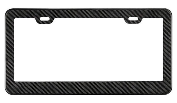 TWIN TURBO CARBON FIBER LOOK LICENSE PLATE FRAME W/ 2 GUNMETAL WASHERS &  BOLTS